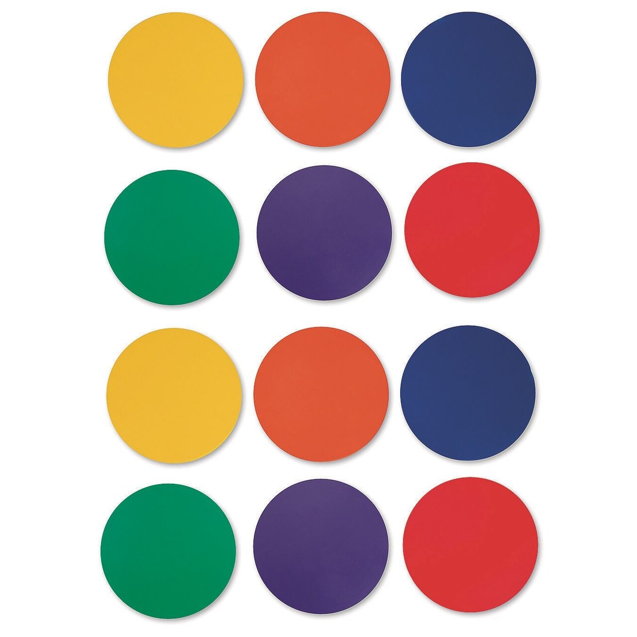 S&S Worldwide Spectrum 5", Anti-Skid, Soft Round Vinyl Spot Markers for PE / Gym Classes, Class Room Activities and Games, Assorted Colors. Set of 12.
